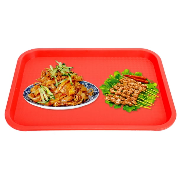 Bandeja rectangular para servir alimentos, bandeja de comida rápida,  bandeja gruesa para servir, bandeja antideslizante para servir bandeja  multiusos