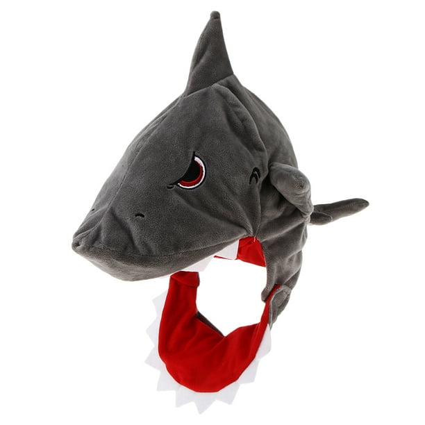 Divertido Gris Felpa Dibujos Animados Tiburón Animal Sombrero Disfraces Apoyos De La Foto Sunnimix Sombrero de tiburón de dibujos animados | Aurrera en línea