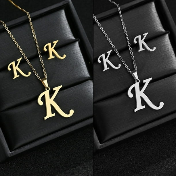 Llavero inicial de la A a la Z, cadena de moda del alfabeto para mujer y  hombre, joyería de acero inoxidable, regalo con la letra J KK 10, plateado