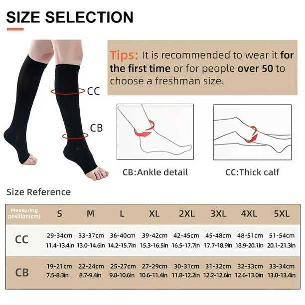 Calcetines de compresión de talla grande para hombre y mujer, medias hasta  la rodilla para deportes, BANYUO
