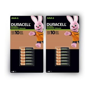 Pilas Duracell AAA Recargables 900mAh 1.2v Paquete de 12 piezas