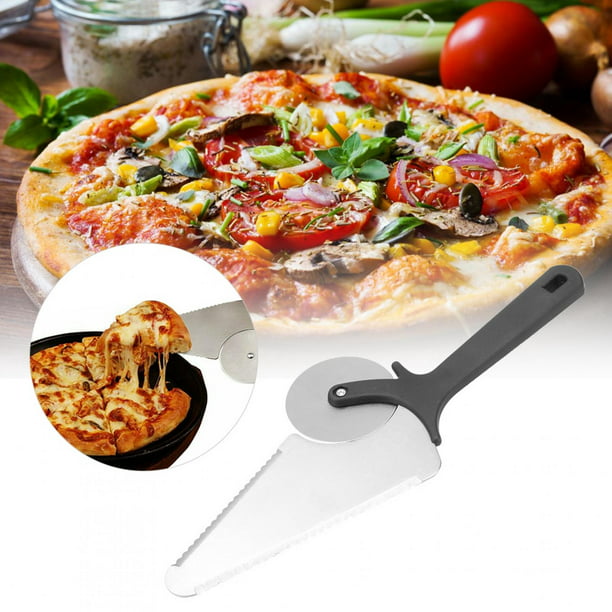 Cortador de pizza, pala de pizza multifuncional profesional de acero  inoxidable, cortador de pizza multifuncional, máxima comodidad Jadeshay A