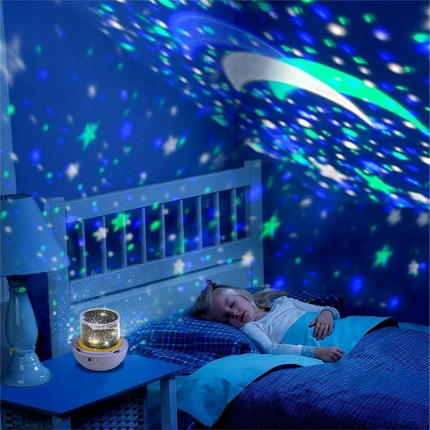 Luz de noche en forma de cielo estrellado de colores para cuarto infantil