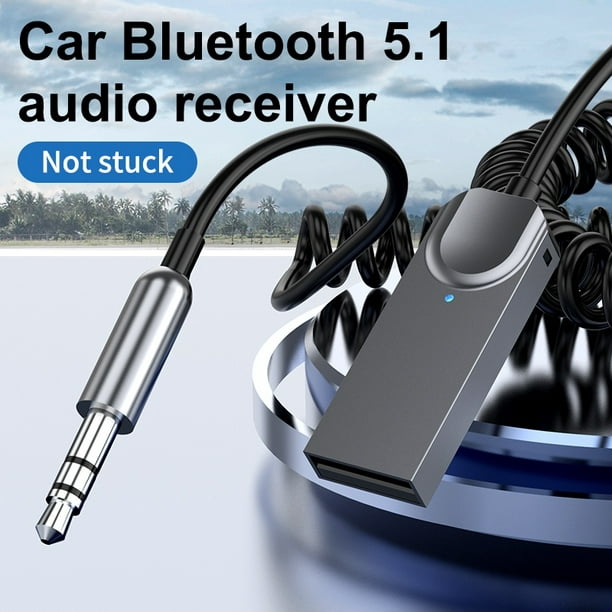 Receptor Bluetooth Adaptador Auxiliar USB A Jack 3.5 Mm Audio Coche Aux 5.0  Kit Manos Libres Para De BT Transmisor Soporte TF Tarjeta Función
