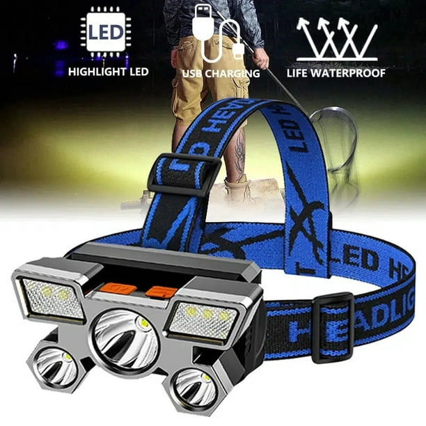 Faro USB Recargable Cabeza LED Lámpara Ultra Brillante Cabeza Linterna  yeacher lámpara de cabeza