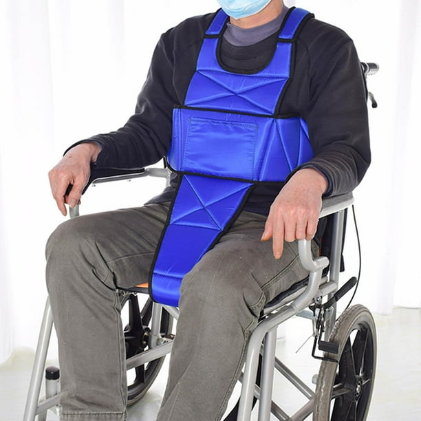 Arnés de cinturón de seguridad para silla de ruedas fijo para azul shamjiam  Cinturón de seguridad para silla de ruedas