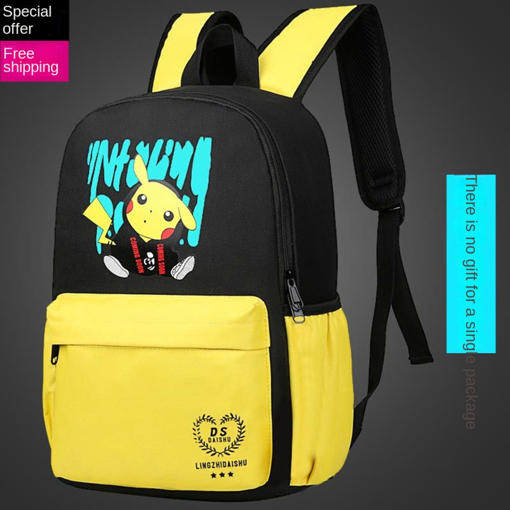  Pokemon Pikachu - Juego de mochila (4 unidades), color amarillo  : Hogar y Cocina