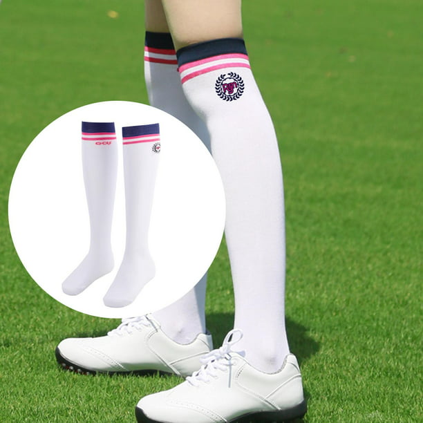 1 par de calcetines de golf para mujer, medias blancas de sobre la para  mujer, calcetines a rayas, m Sunnimix Medias deportivas para mujer