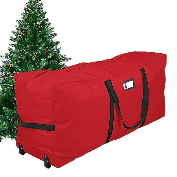 Bolsa de almacenamiento de árbol de Navidad rodando con bolsas grandes de  mango resistente