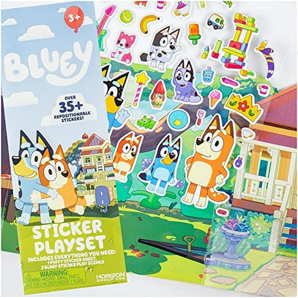 Bluey Sticker Playset, Pegatinas Bluey reutilizables para niños