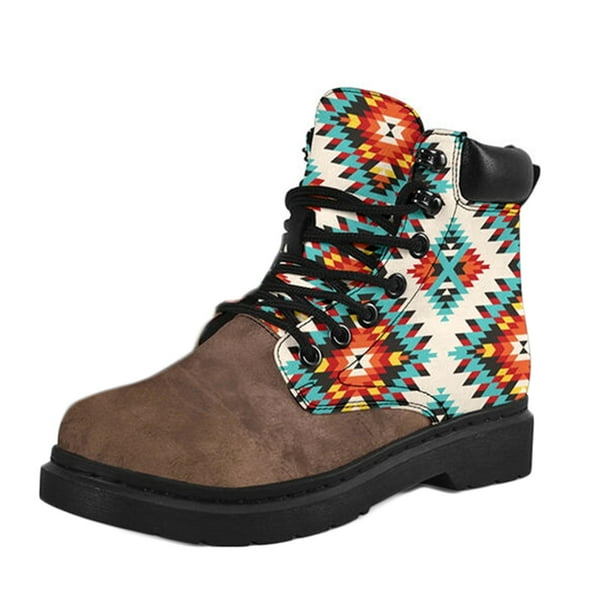 Botas de tacón grueso con estampado retro vintage para mujer Zapatos de color de con Wmkox8yii nm11617 | Walmart en línea