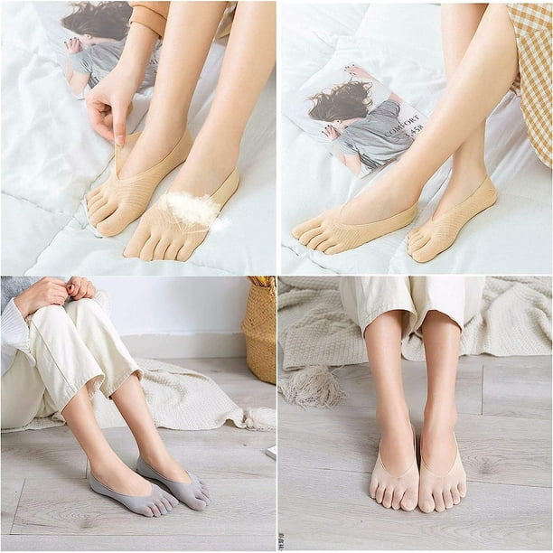 nuevos calcetines deportivos de algodón con cinco dedos del dedo del pie  para mujeres