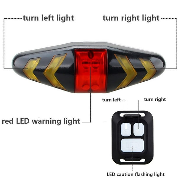 Luz trasera de bicicleta intermitentes LED con Control remoto