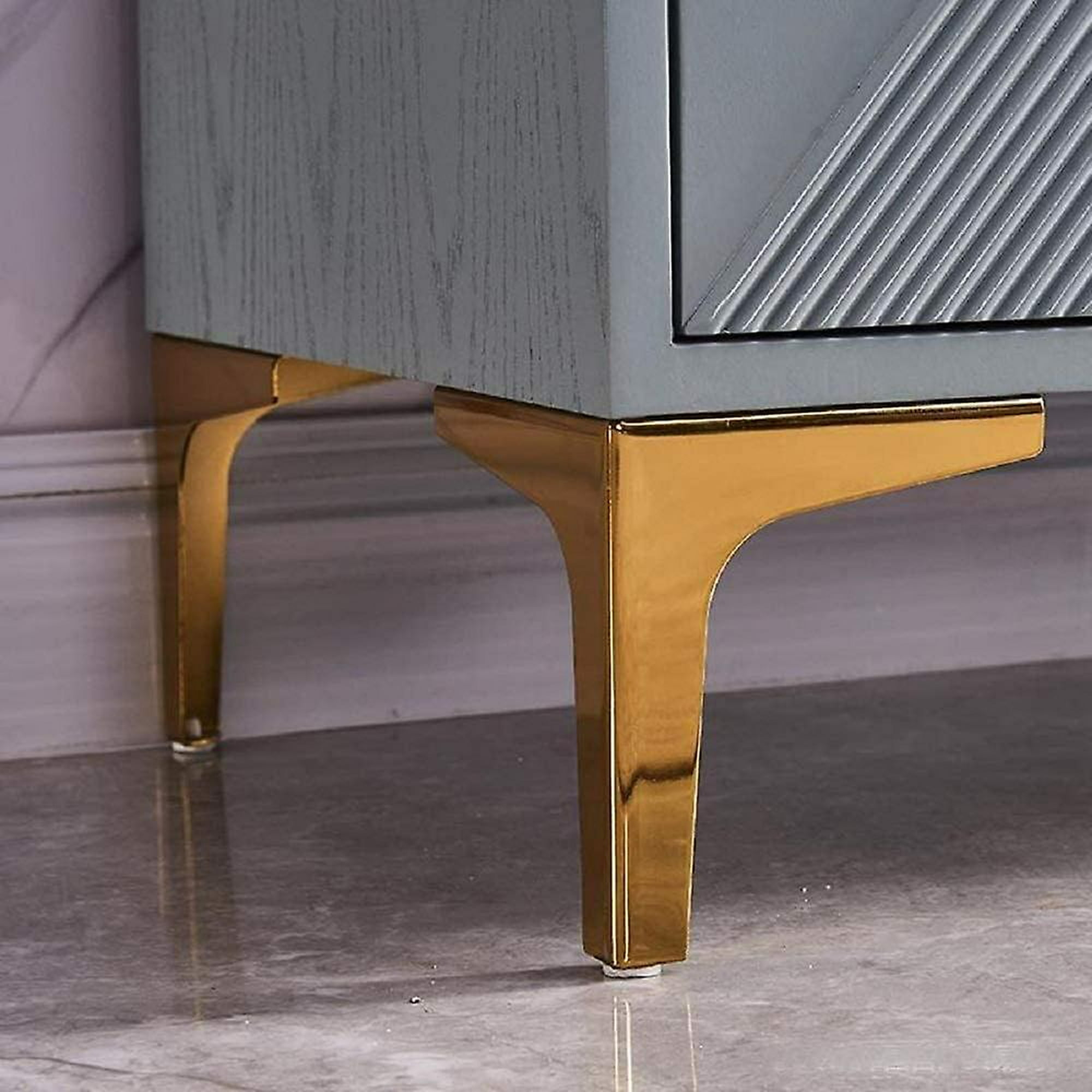 Btowin - Patas de metal para muebles de 6 pulgadas, 4 piezas, modernas,  cónicas, de montaje lateral, patas de repuesto doradas para gabinete