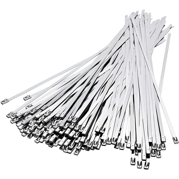 100 piezas de bridas para cables de material acero inoxidable