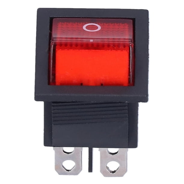 GAMA Electronics Mini interruptor basculante apagado de 10 amperios con LED  rojo de 12 voltios