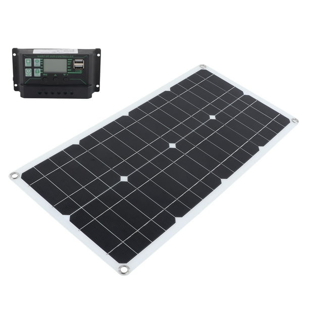 Batería solar, kit de panel solar monocristalino de 250 W con controlador  de carga de 10 A, puertos USB duales para autocaravana, coche, barco, carga