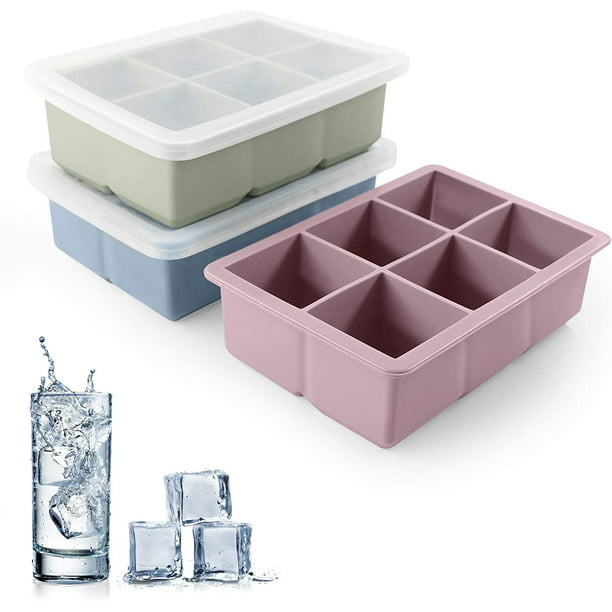 2 moldes para cubitos de hielo congelados, de silicona, con forma de  diamante, apilables, reutilizables, moldes de bolas de hielo, contenedores  de