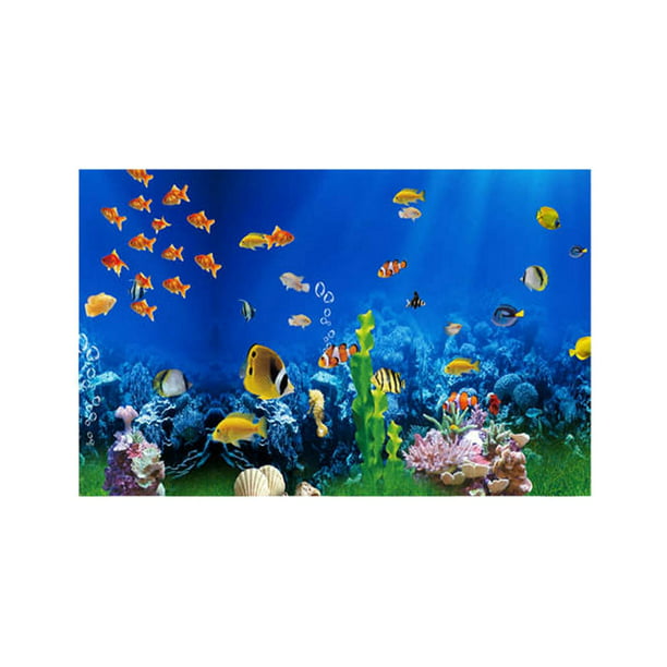 Póster de fondo de acuario, imagen de fondo de decoración de tanque de peces, de agua 82x50CM jinwen Acuario Pegatina | Bodega Aurrera línea