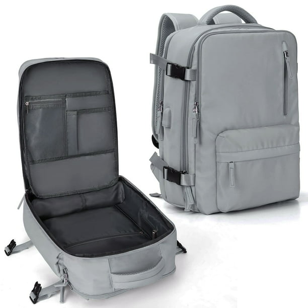 Mochila de viaje para mujer, mochila de transporte con puerto de carga USB  y bolsa para zapatos, mochila para laptop de 15.6 pulgadas, aprobada por la