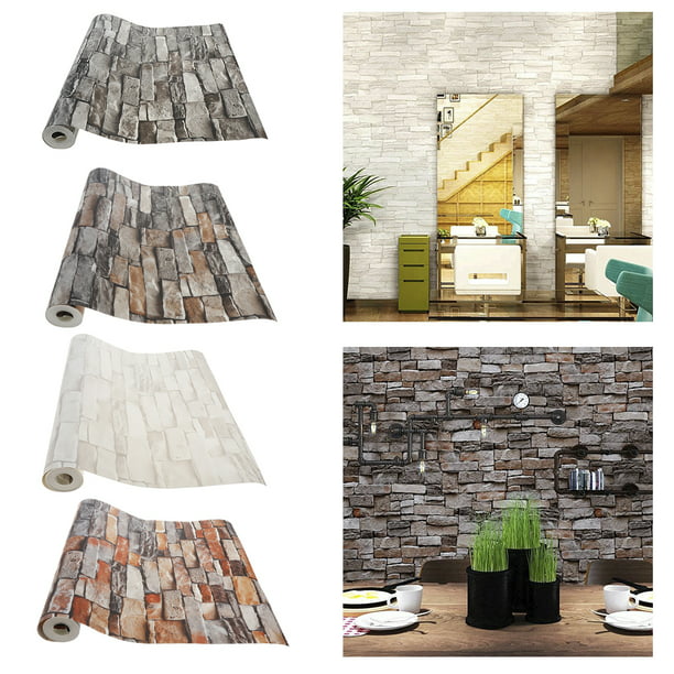 Papel tapiz de pared vacía para exterior con tablones de madera blanca 3D,  autoadhesivo, extraíble, para decoración de pared para sala de estar y