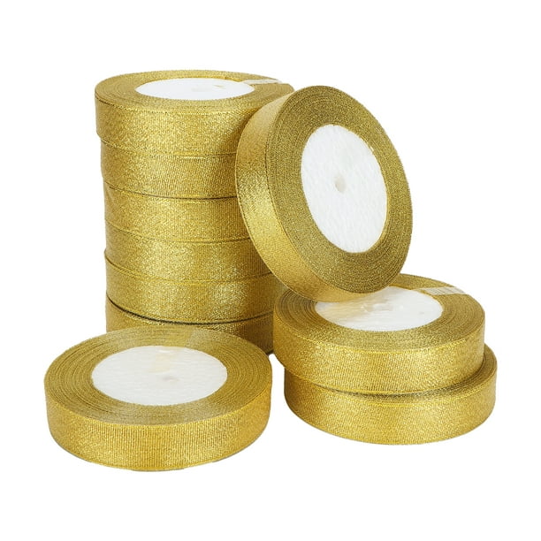 Paquete de cinta adhesiva de estilo holográfico/metálico de 2 rollos ~  Patrón de filigrana dorada