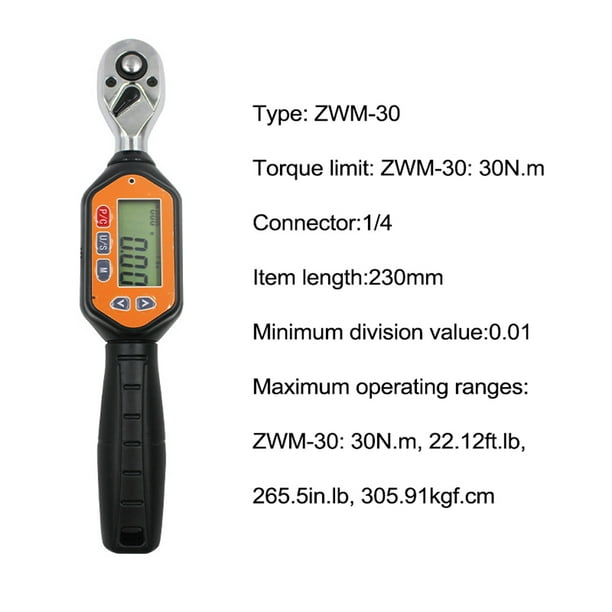 Mini llave dinamométrica digital portátil de 1/4 pulgadas, 0,5 ~ 10 N.m, llave  dinamométrica electrónica
