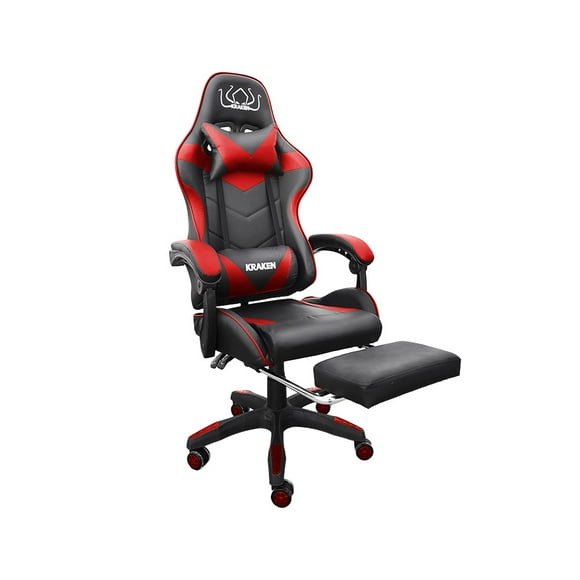 silla gamer ergonomica reclinable con descansa pies silla para oficina estudio pc para videojuegos roja