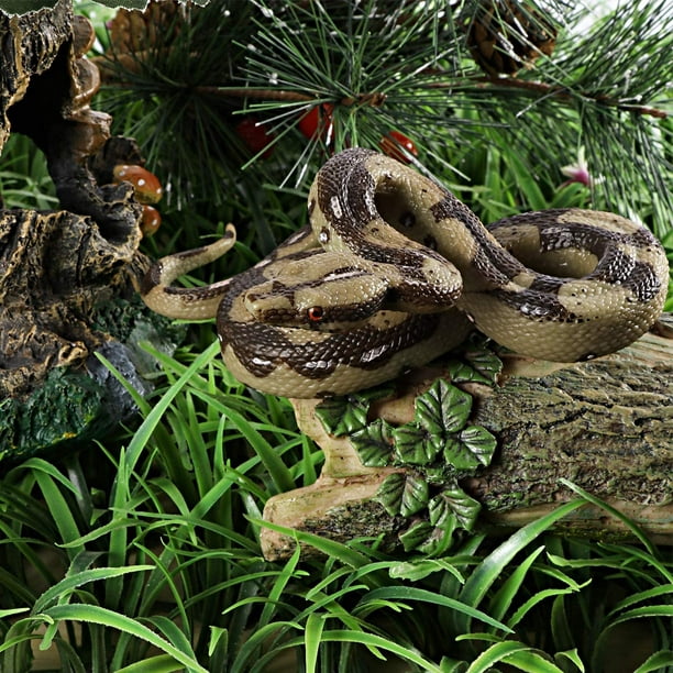 STOBOK Serpiente falsa de 5.7 pulgadas, juguete realista de serpiente  aterradora, figura de animal, modelo de pitón de plástico, accesorios de  jardín
