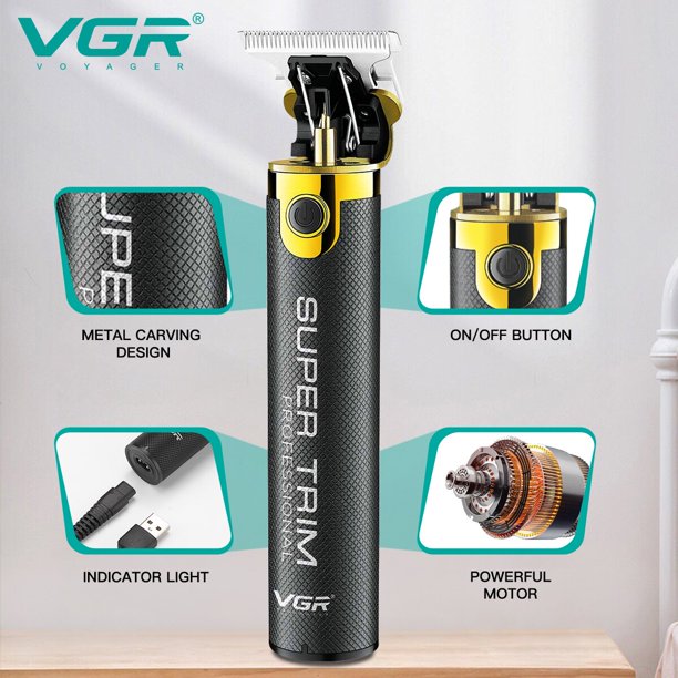 VGR - Cortapelos para hombres- Cortapelos profesionales para peluqueros-  Kit de corte de pelo- Cortapelos inalámbricos- Carga USB- Modelo V-192