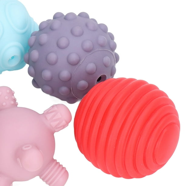 Juego de pelotas sensoriales texturizadas para bebé, juguete educativo de pelota  para apretar Multicolor suave para niños, 6 meses, 6 uds. Ticfox