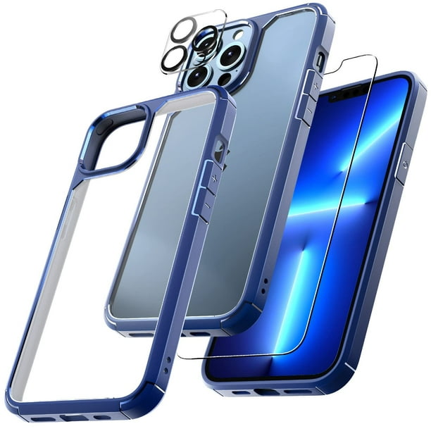Compatible con iPhone 14 Pro Max, 3 en 1, protección militar a prueba de  golpes, fundas delgadas para teléfono con 2 protectores de pantalla de  vidrio