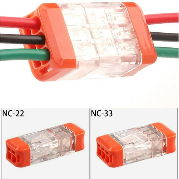 Fielect PCT-104 - Conectores de alambre de palanca, conectores de tuerca de  palanca de 4 puertos, conectores de empalme compacto, conectores de cable