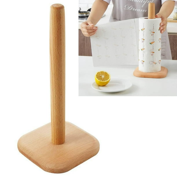 Suzile 2 soportes para toallas de papel de madera con flores bonitas,  soporte para toallas de cocina rústico de granja, soporte de toalla de  papel