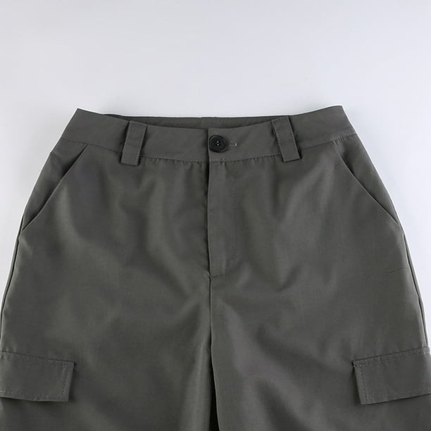 Pantalones de mujer de moda Pantalones casuales rectos de color sólido  Pompotops ulkah940554