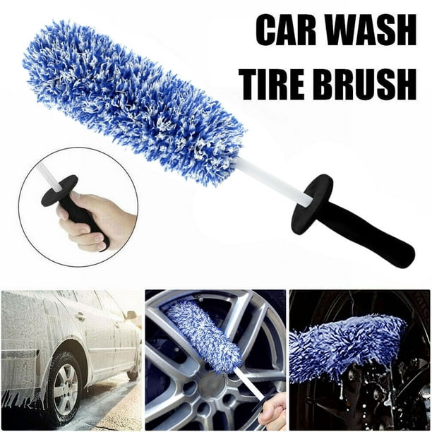 Cepillo para ruedas de coche, limpiador de llantas de microfibra, suave  para limpieza de coches (azu Sywqhk Accesorios para autos y motos