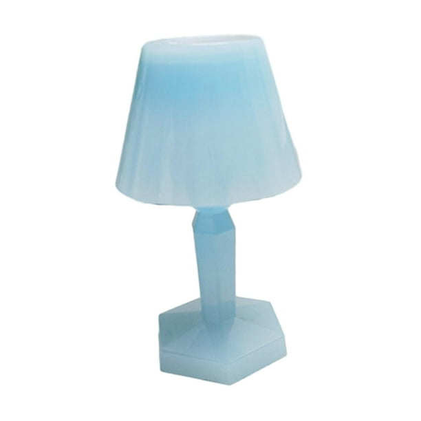  YMLSD Lámparas de escritorio, lámpara de mesa infantil, soporte  de farol, vela para dormitorio, mesita de noche, luz E27, adornos de noche,  lámpara Deek para habitación de niña, azul, B 