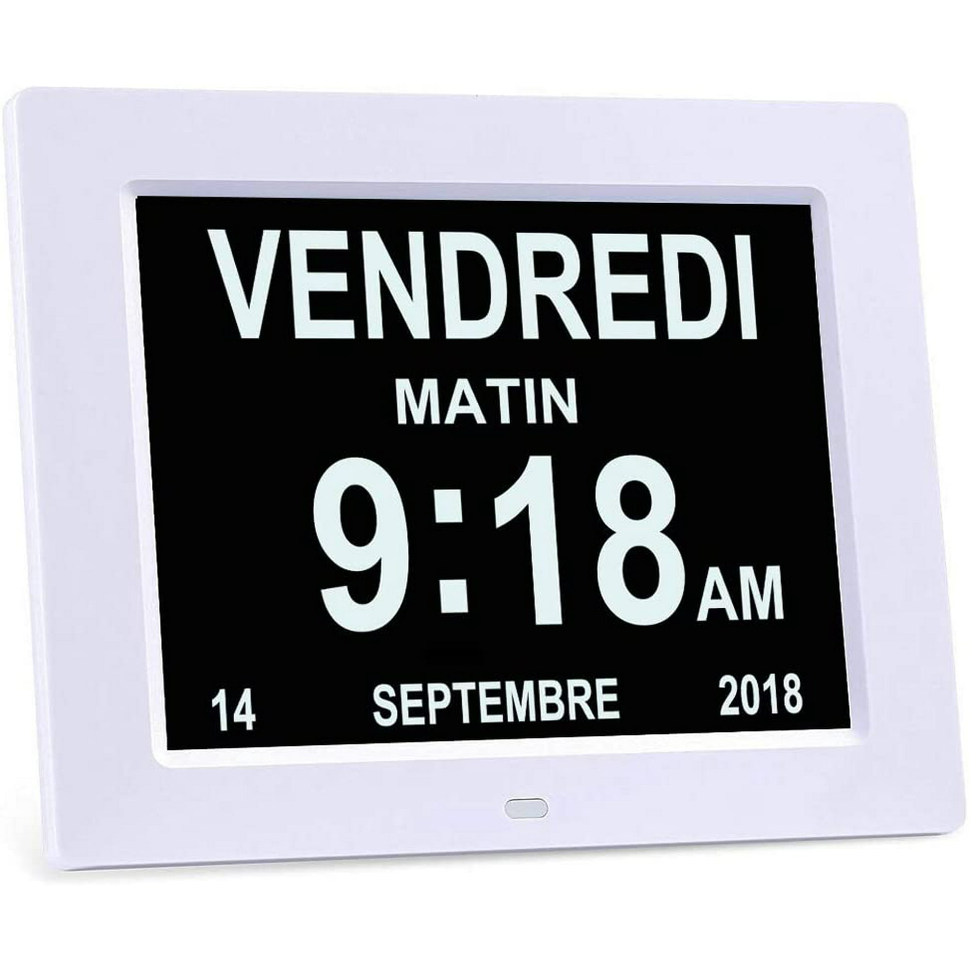 Reloj calendario digital LCD de 8 pulgadas con fecha, reloj