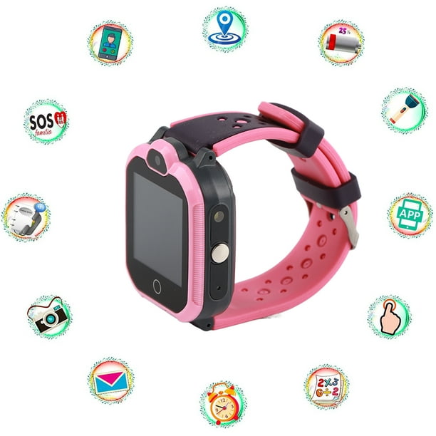 Reloj inteligente 4G para niños con rastreador GPS y llamadas,  visualización táctil HD de 1.7 pulgadas, reloj de teléfono celular para  niños, combina