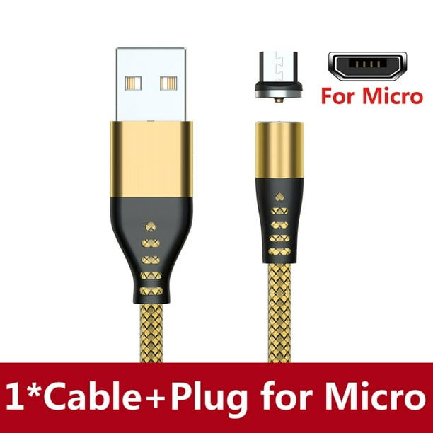 Cable Magnetico Cargador iPhone Tipo C Micro Usb 3 Puntas - Color