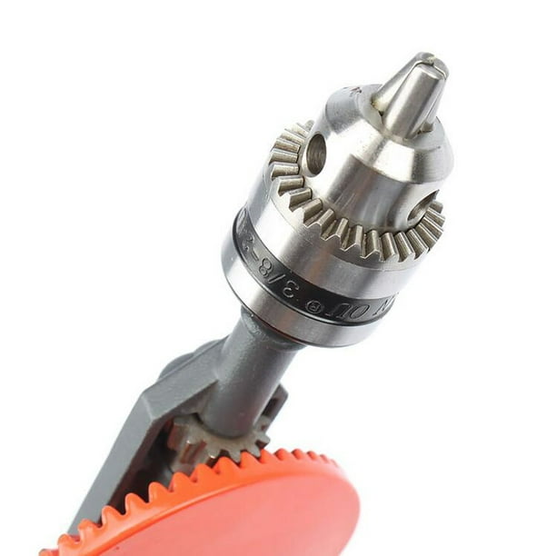 Taladro manual de piñón doble de 3/8 pulgadas, capacidad de 0.059-0.394 in,  herramienta de perforación manual, taladro de mano seguro, ideal para
