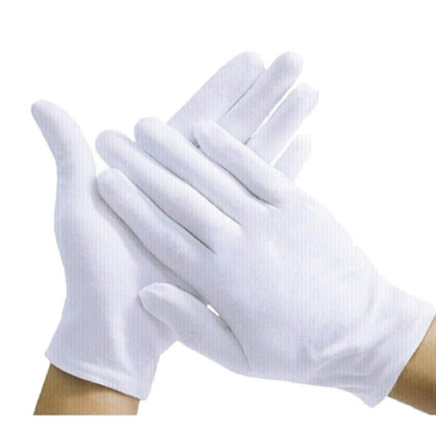  5 guantes blancos de tela de algodón para manos secas, joyas,  disfraces, hidratantes : Ropa, Zapatos y Joyería