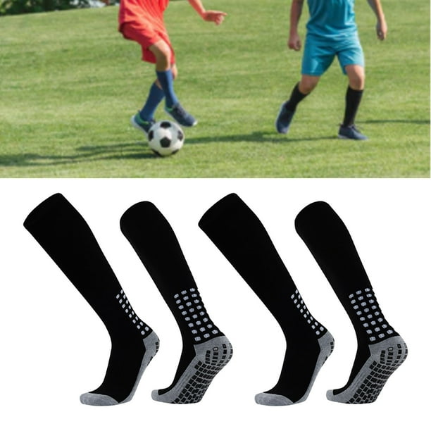  4 pares de calcetines de fútbol de equipo deportivo blanco y  negro hasta la rodilla para niños y niñas, mejor para correr, regalo para  niños de 5, 6, 7, 8, 9