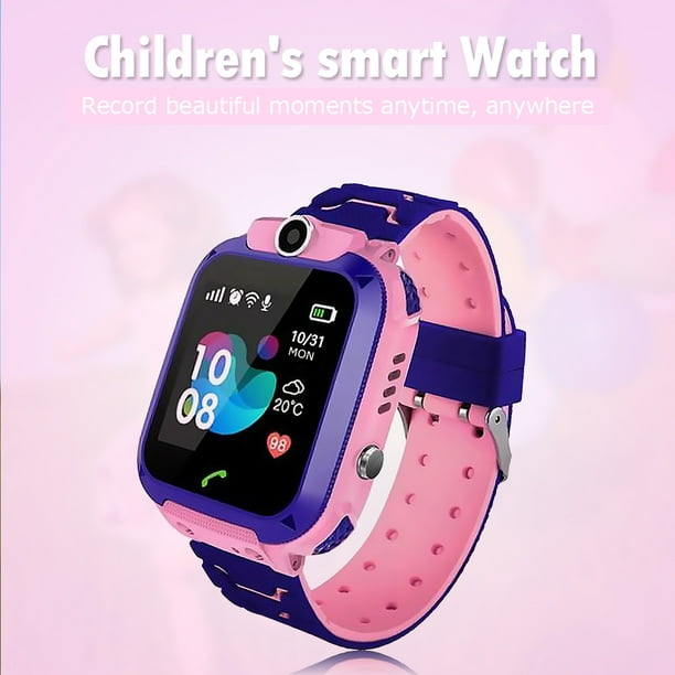 Q12 Kids Smartwatch Monitor de ritmo cardíaco LBS Locator Reloj de pulsera  Teléfono (Rosa)