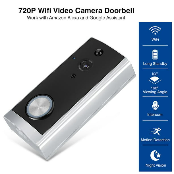 Zc-Ip02S 720P Wifi Cámara De Video Timbre Inalámbrico Timbre De