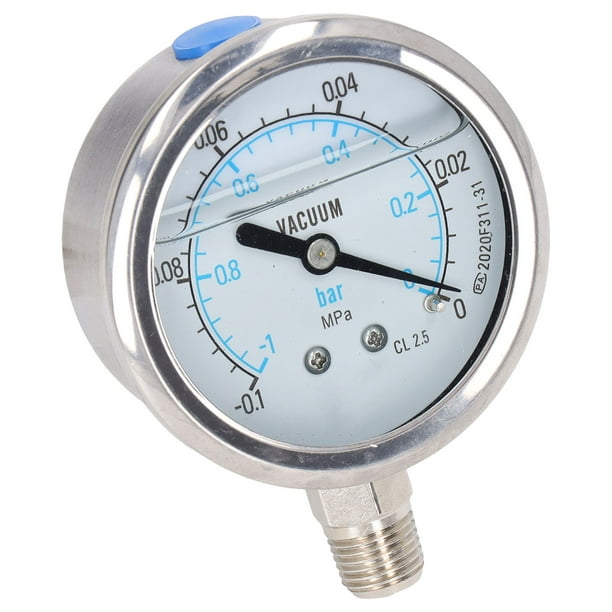 Manómetro de presión de agua, medidor de presión de vacío de alta precisión  NPT de 1/4 pulgadas para presión de agua para presión de aire (#1)