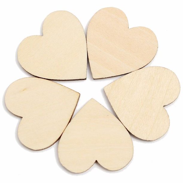 corazones de madera para decorar, corazones para scrapbookin