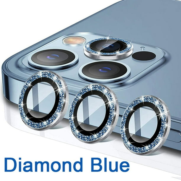 Funda rígida iPhone 14 Pro Max con protector de cámara metal (azul) 