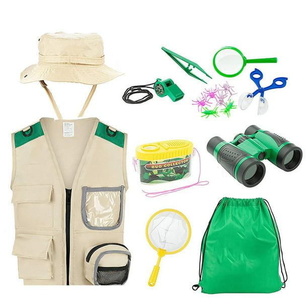 Kit de Explorador para niños: Chaleco, Sombrero, Prismáticos
