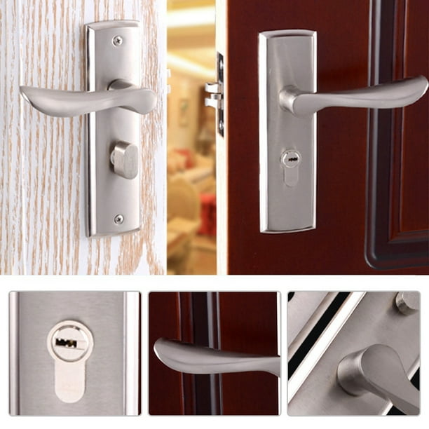  Cerraduras de puerta de aleación de aluminio europeas Cerraduras  de puerta de dormitorio Cerradura de manija de puerta de cilindro de  seguridad Silencio Cerradura de puerta Hardware doméstico (Tamaño : Estilo